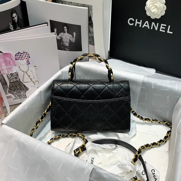 View 8 of Gold-Accent Quilted Crossbody: Timeless Luxe Purse for All Day Wear