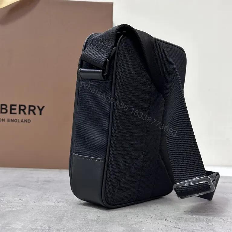 View 5 of Burberry Compact Crossbody: Plaid, Leather Trim, Durable, Everyday Carriage Bag