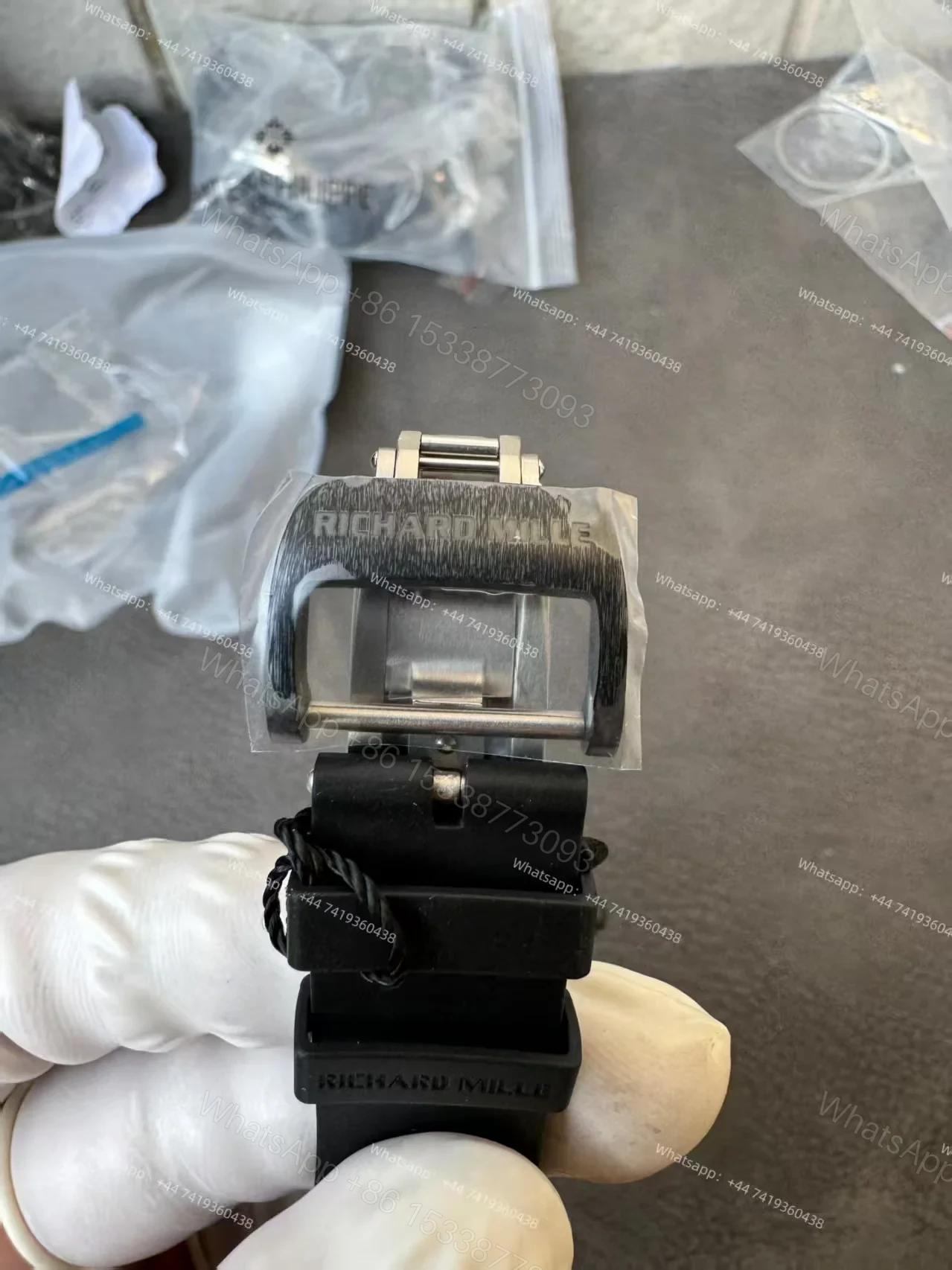 View 11 of Super Clone Richard Mille RM 035 Americas Black Ceramic Skeleton Black Rubber Strap 1:1 Replica Watch
