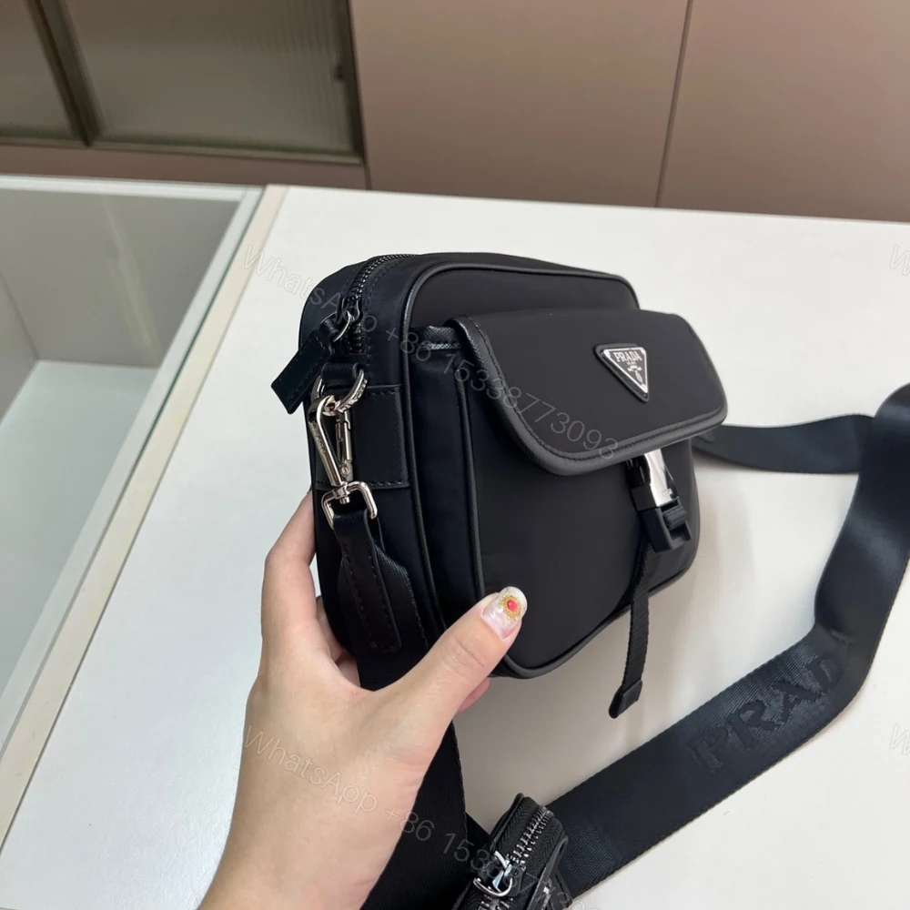 View 3 of Prada Re Nylon And Saffiano Shoulder Bag Black 24Cm