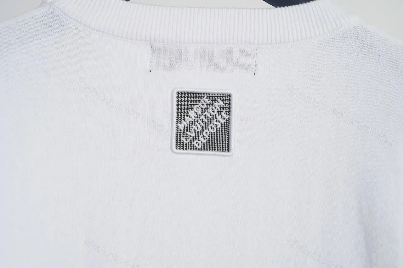 View 6 of White Cotton Tee + Embroidered Logo + Modern + Luxe Detailing + T-Shirt