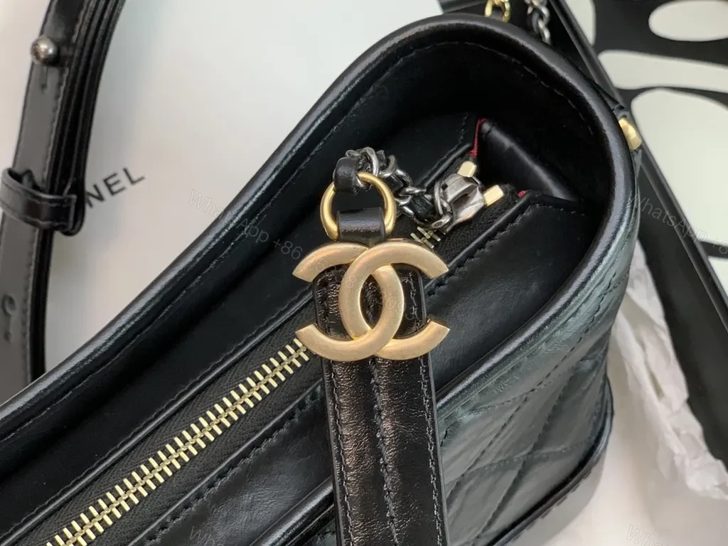 View 9 of Chanel-Inspired Quilted Black Leather Crossbody: Refined Shine