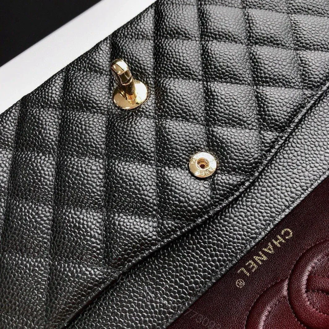 View 2 of CHANEL FLAP BAG 25 IN BLACK CAVIAR LEATHER GOLD HARDWARE