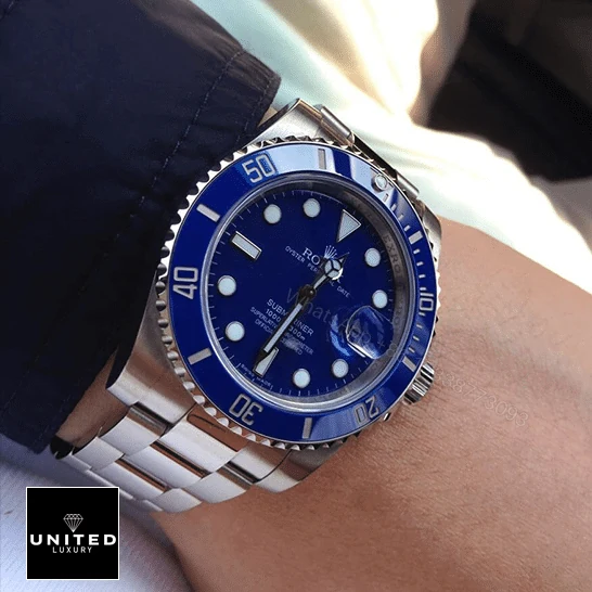 View 13 of Rolex Submariner 116619 Blue Dial Replica