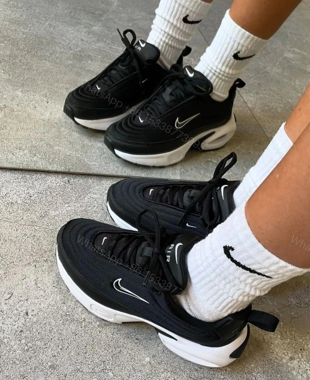 View 2 of BUY FIRST COPY NIKE AIRMAX PORTAL TRAINER BLACK WHITE SHOES FOR MEN