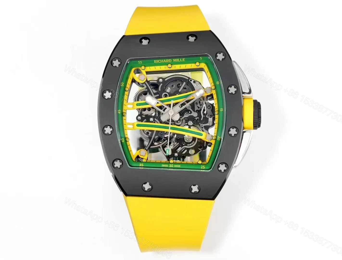 Richard Mille RM61-01 Watch TZP-N Zirconia Ceramic NTPT Carbon Fiber Skeleton Dial RMUL2 Manual Winding Movement Suspended Bridge Luxury Sports Edition RM61-01-TZP-NTPT-RM2-SB — view 1
