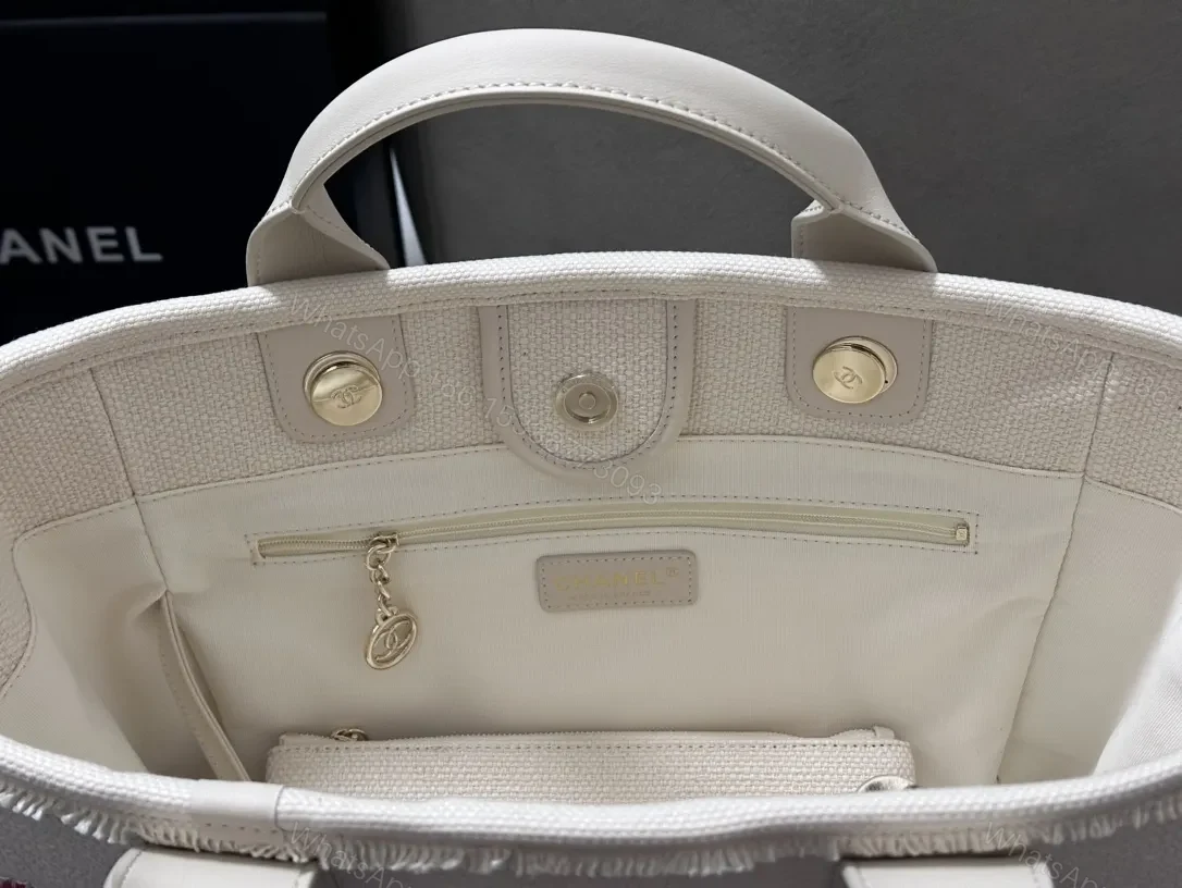 View 5 of Chanel-Inspired Striped Textured Tote: Everyday Luxe