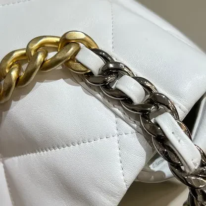 View 6 of CHANEL 19 Bag Small White