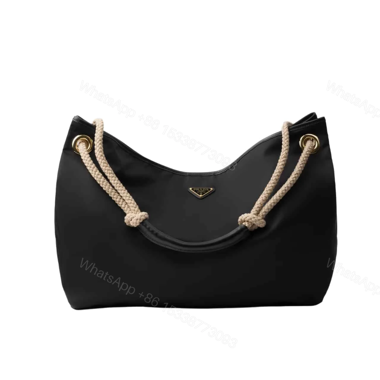 PRADA MARINER LARGE RE NYLON SHOULDER BAG BLACK 48CM 1BC244 2HG8 F0002 V OOO — view 1