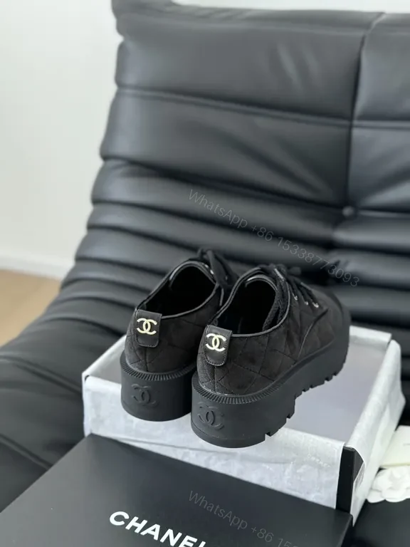 View 2 of Chanel-Inspired Black Knit Low-Top Sneakers: All-Day Comfort