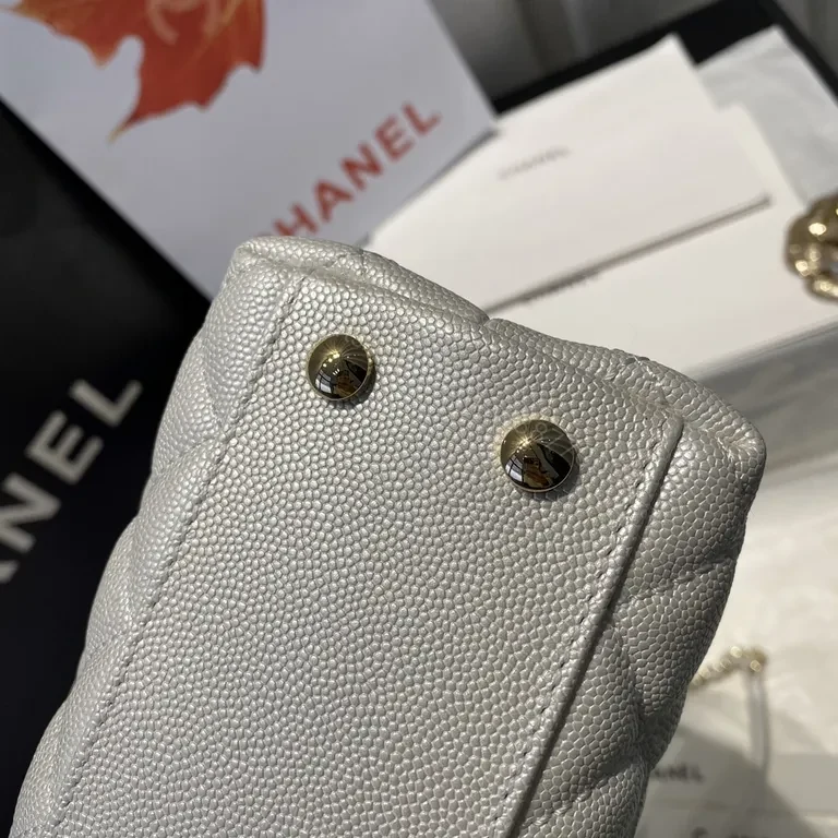 View 4 of Chanel-Inspired Quilted Mini Bag with Gold Chain - Luxe Texture