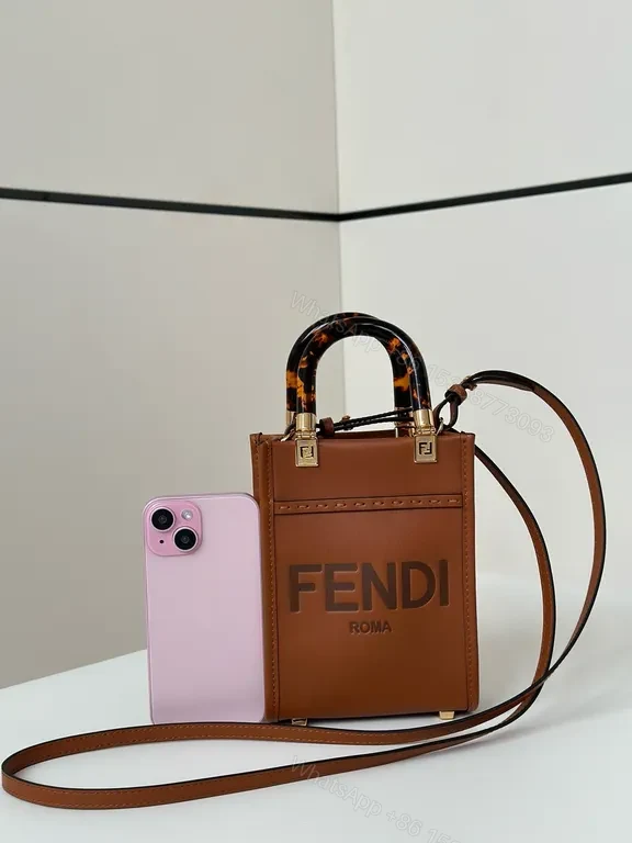 Structured Mini Handbag: Bold Fendi Logo, Leather, Luxury — view 1