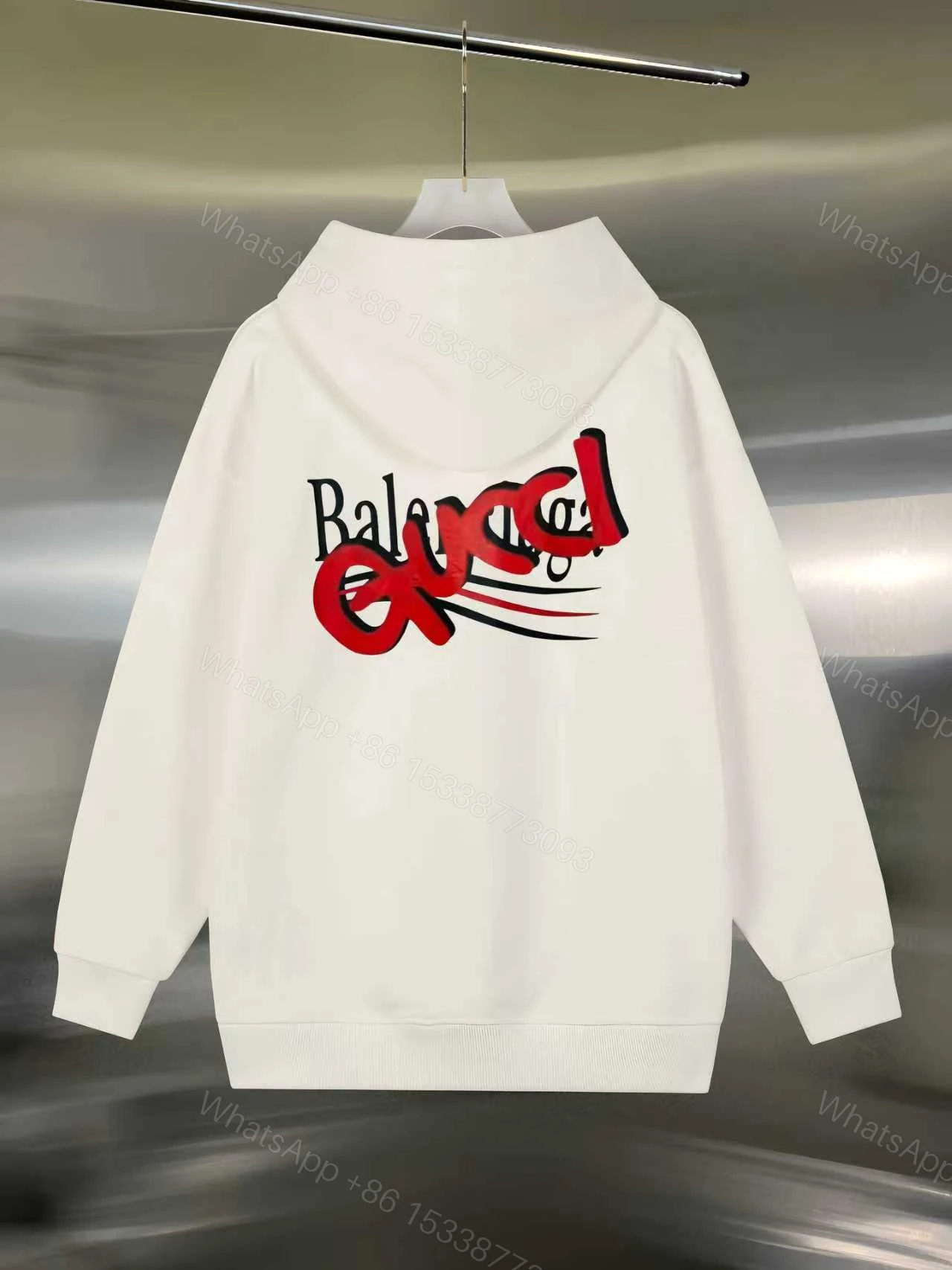 Balenciaga原單白色連帽衛衣 男女款潮流雙Logo設計 百搭款 — view 1