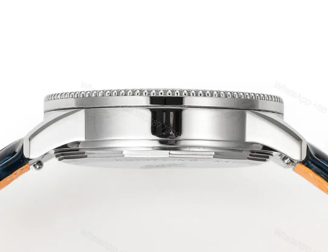 View 7 of V9 Factory Breitling Women’s Navitimer Automatic Watch – Blue Dial, Stainless Steel Case, Leather Strap
