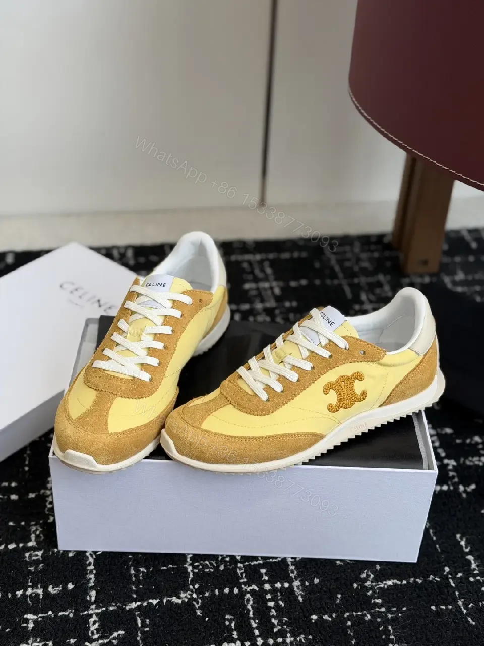 View 5 of Warm Honey-Tone Suede Leather Sneakers with Lightweight Cushioned Sole