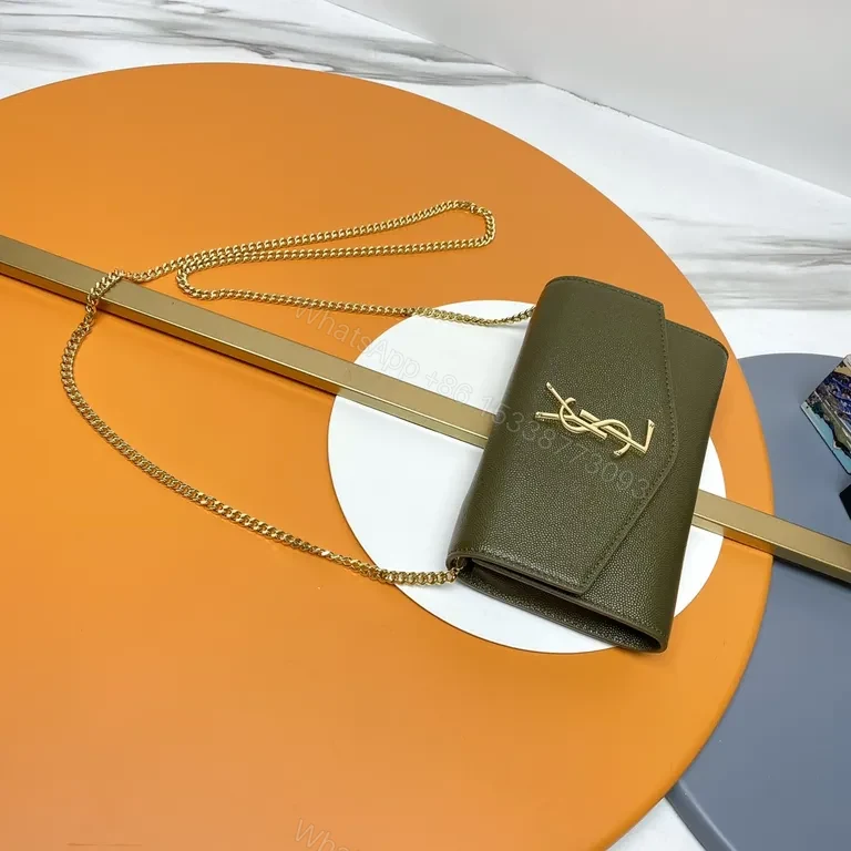 View 6 of Compact Luxe Shoulder Bag with Gold-YSL Chain