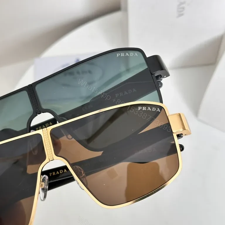 View 8 of Premium Gradient Shield Sunglasses - Luxury Alloy, Prada-Inspired Design
