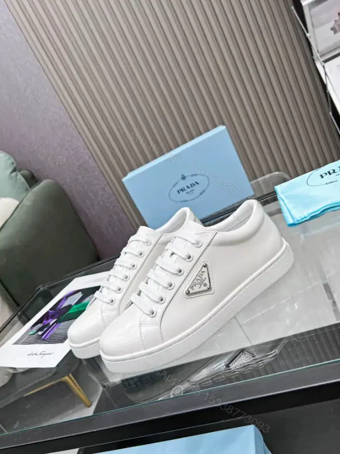 View 9 of PRADA BRUSHED LEATHER SNEAKERS – PRD045