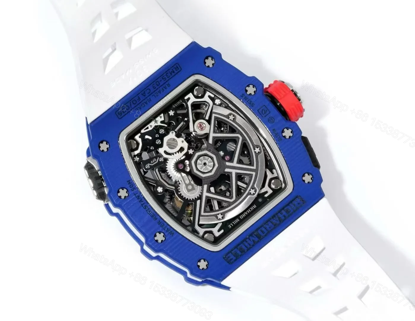 View 6 of Richard Mille RM35-03 Automatic Skeleton Watch Carbon NTPT Quartz Carbon Fiber Slim 13.5MM Case Integrated Movement Premium Edition RM35-03-NTPT-QCF-A35