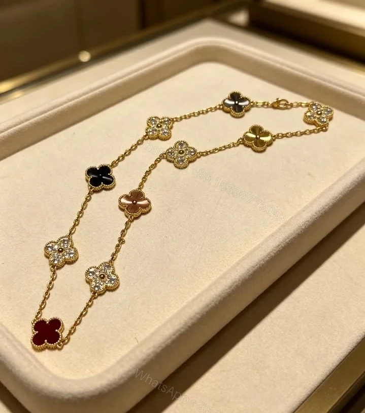 View 7 of Van Cleef Arpels Alhambra Dupe Multicolor 10-Motif Clover Necklace