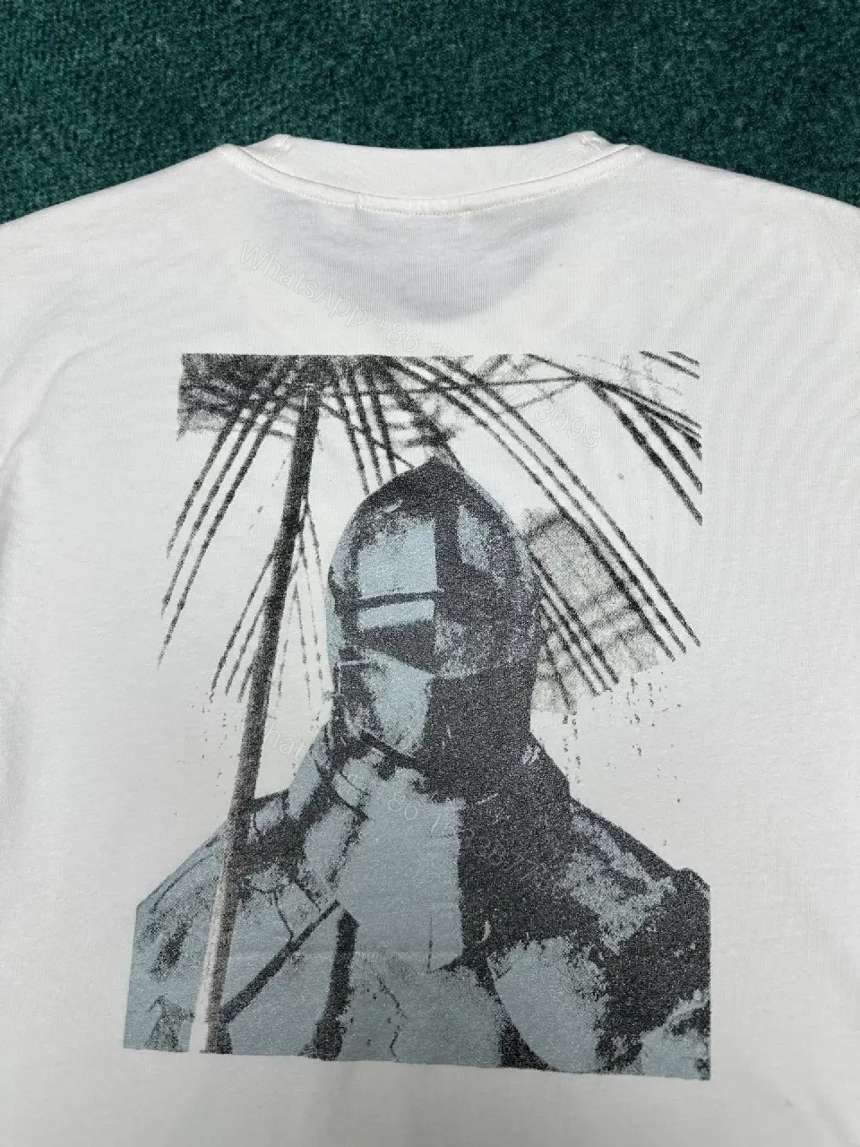 View 3 of White Cotton Tee: Subtle Luxe Script Detail, Premium Comfort, Timeless Fit
