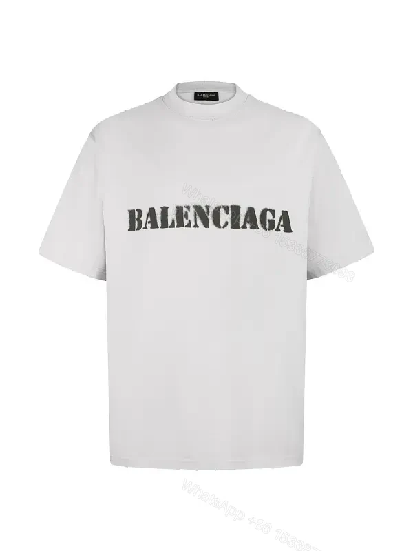 White Distressed Logo Tee - Oversized Crew Neck Short-Sleeve Shirt — view 1
