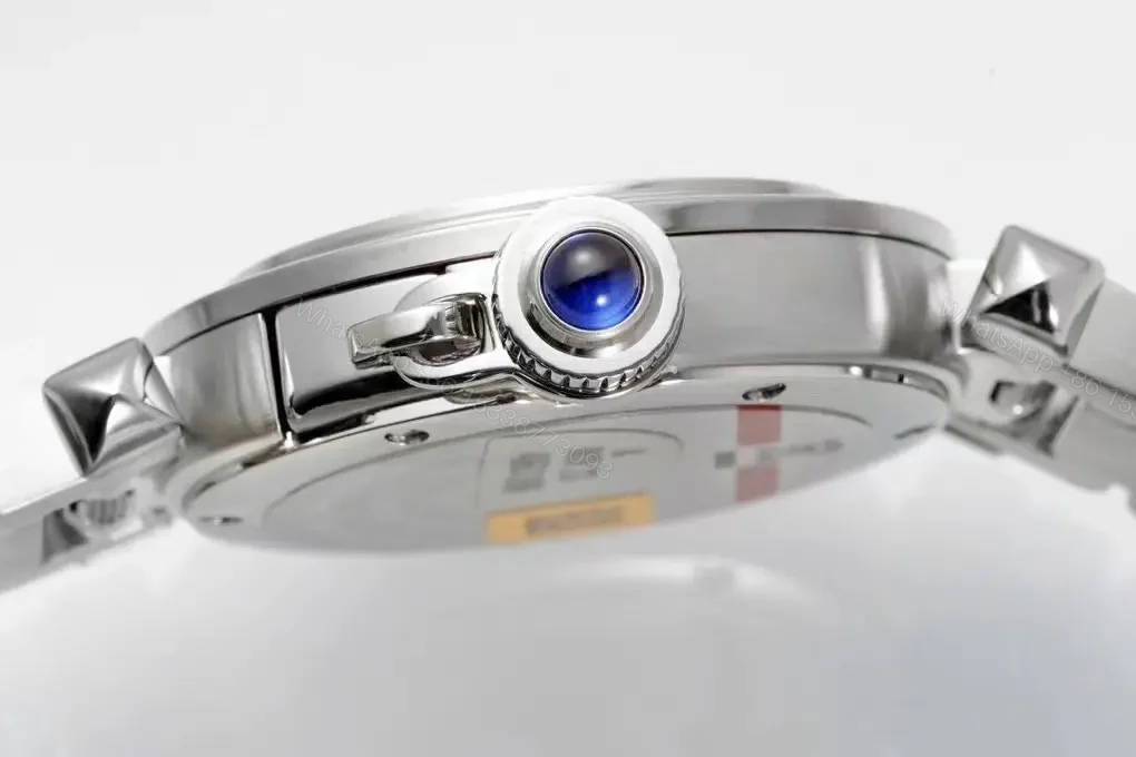 View 7 of GS Factory Cartier Pasha de Cartier Women’s Watch – Silver Dial, 30mm, Stainless Steel and Leather Straps, Swiss Quartz Movement (Cal.157)