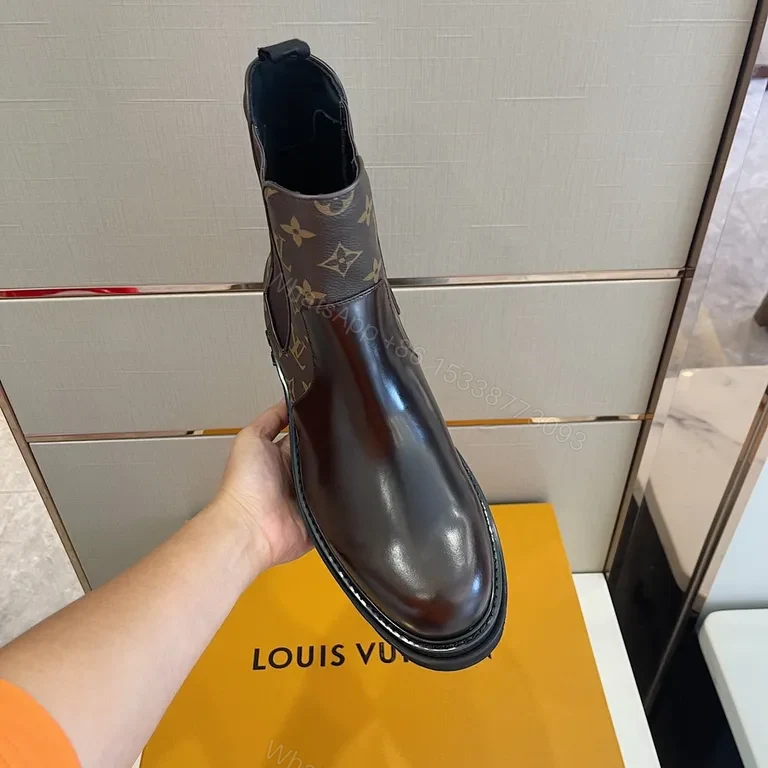 View 5 of Monogram Chelsea Boots: Bold Comfort, Luxury Leather Toe