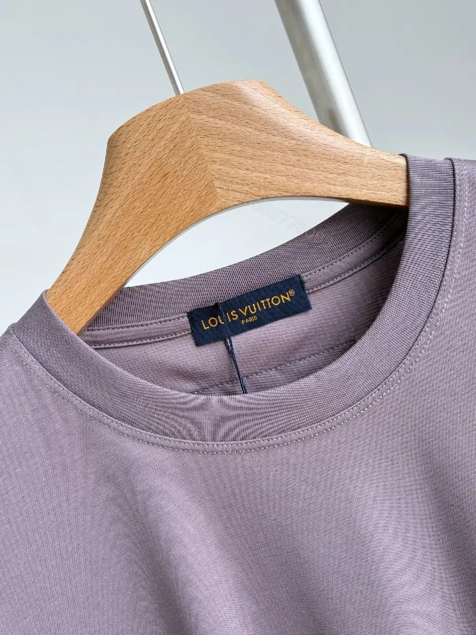 View 9 of Dusty Mauve Oversized T-Shirt, Soft Cotton Knit, Crew Neck, No Pattern, LVM Graphic Front
