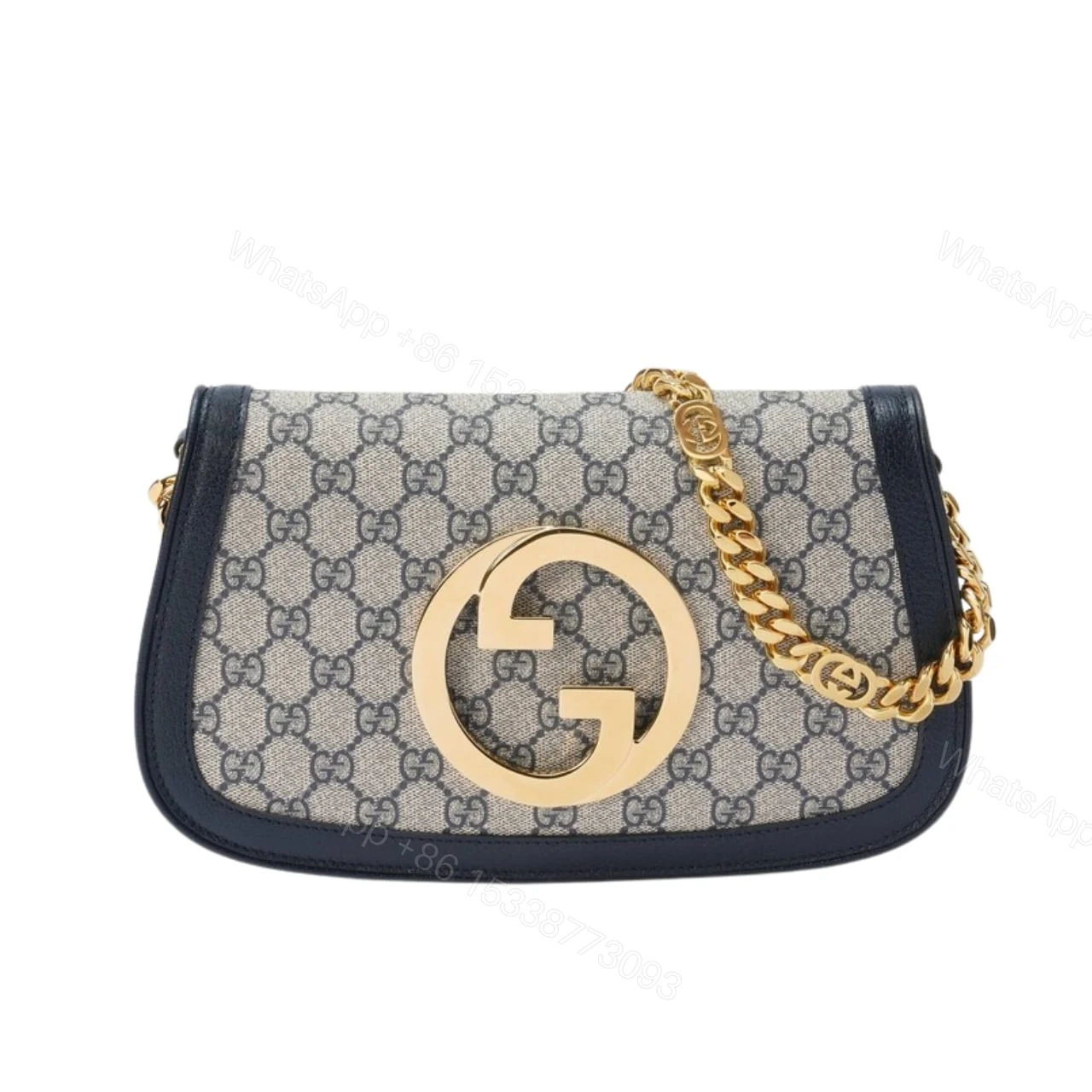 GUCCI BLONDIE SHOULDER BAG GOLD HARDWARE BLUE 28CM — view 1