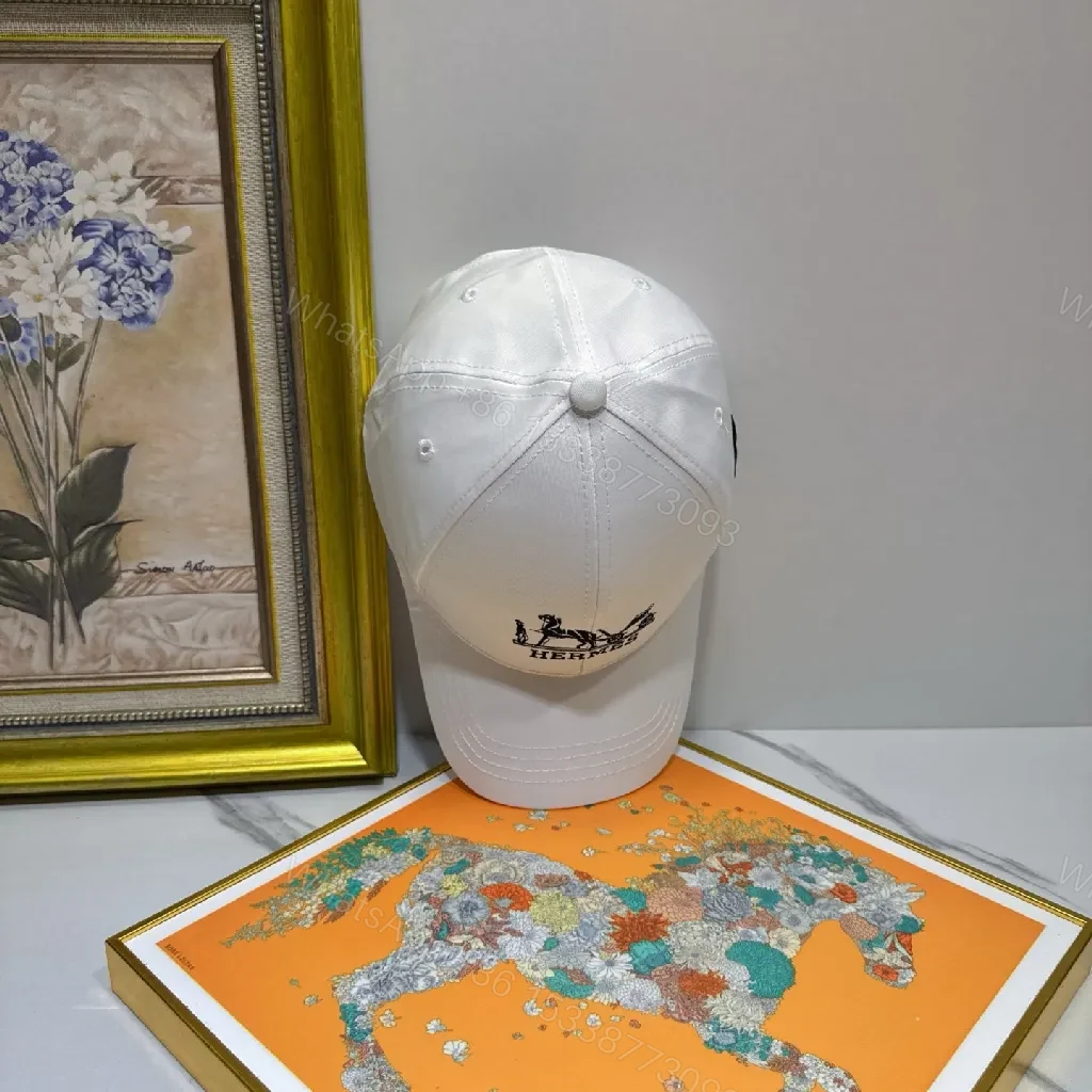 View 3 of White Cotton Cap, Clean Luxury, Six-Panel, Subtle Logo, Cap