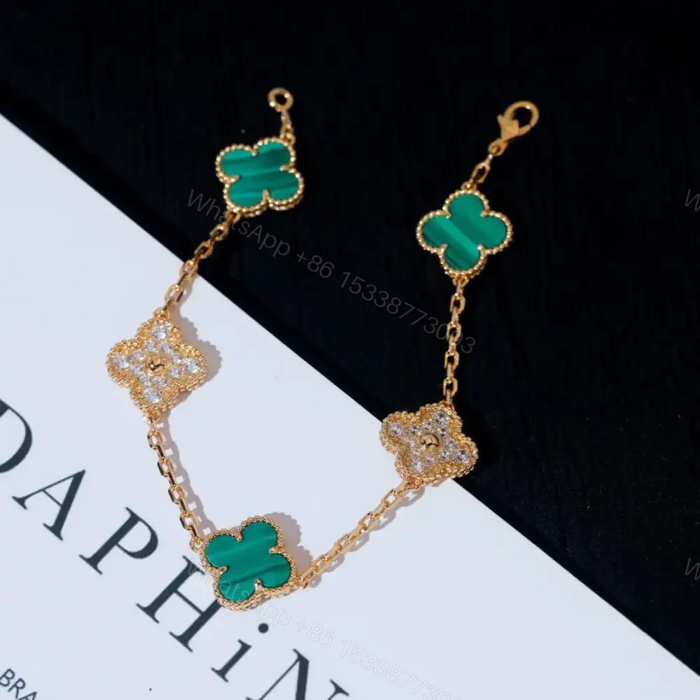 View 2 of 高仿首飾VanCleef&Arpels*RO7GQ00孔雀綠鑽石黃金手鏈