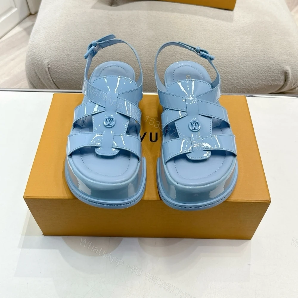 View 2 of LOUIS VUITTON MAYA PLATFORM SANDAL LIGHT BLUE 1AGY10
