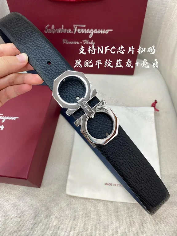 View 3 of Iconic Gancini Belt: Italian Leather, Timeless Silver Buckle