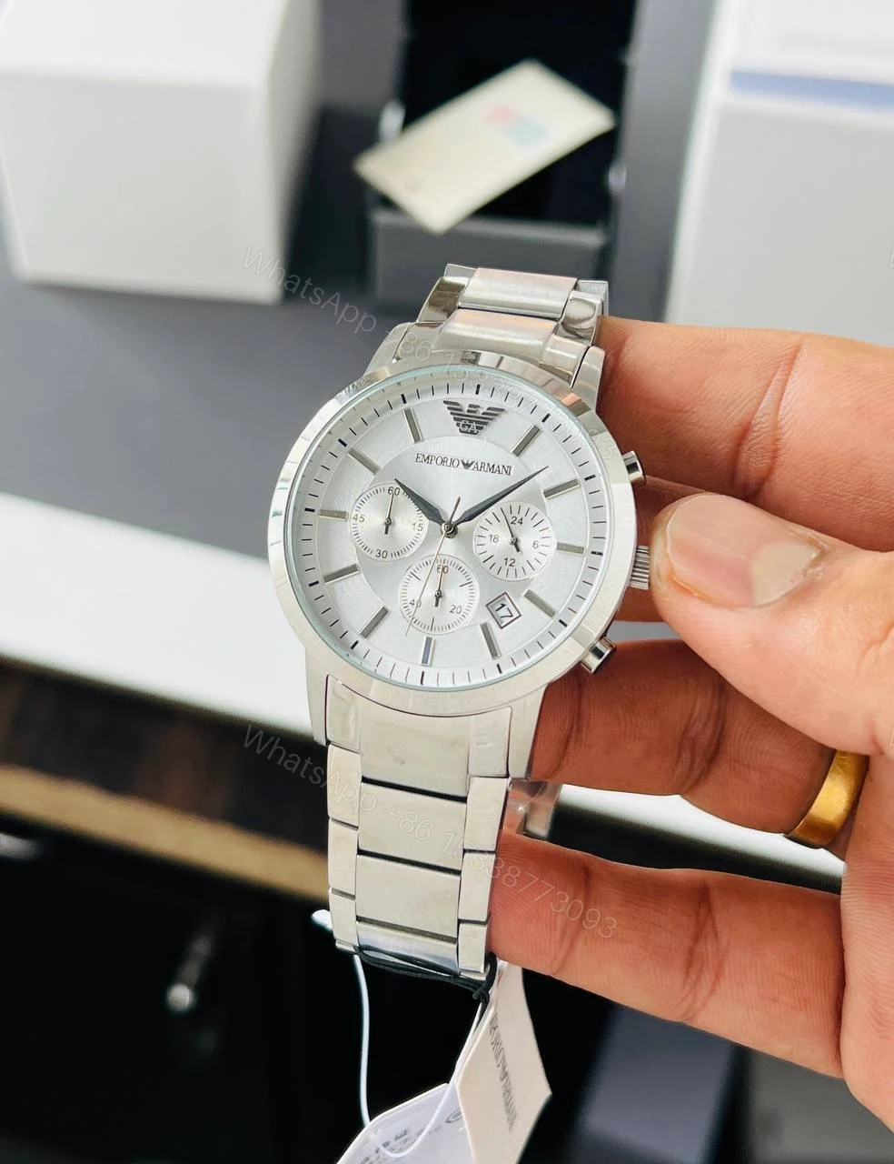 View 2 of Emporio Armani Steel Classics Chronograph White 43mm