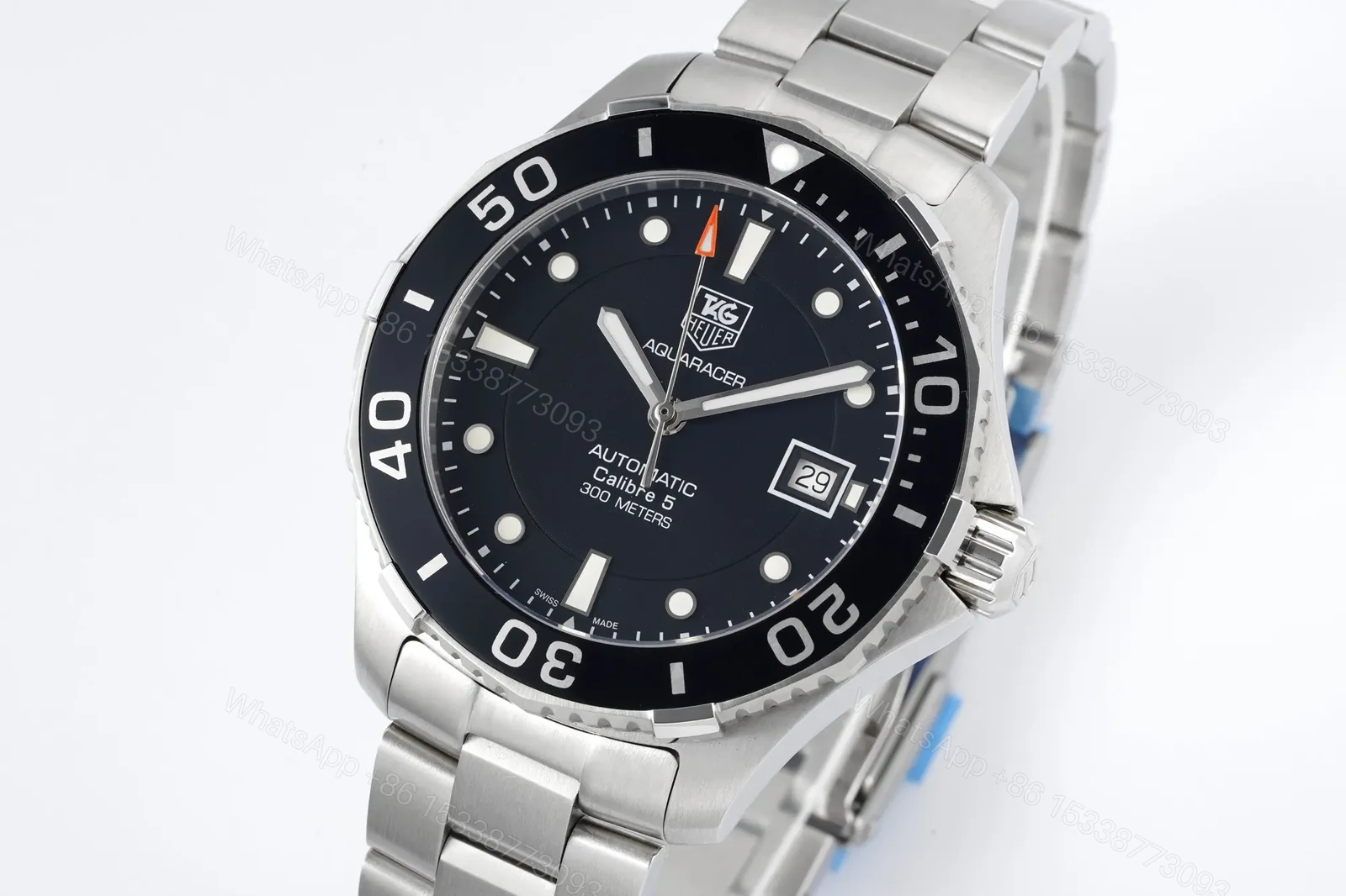 View 3 of XF Factory TAG Heuer Aquaracer Automatic Stainless Steel Watch – Black Dial, Date Display