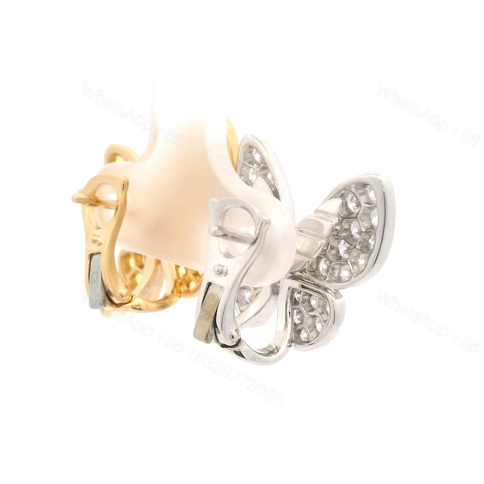 View 6 of Van Cleef & Arpels Double Butterfly Diamond, Sapphire Earrings
