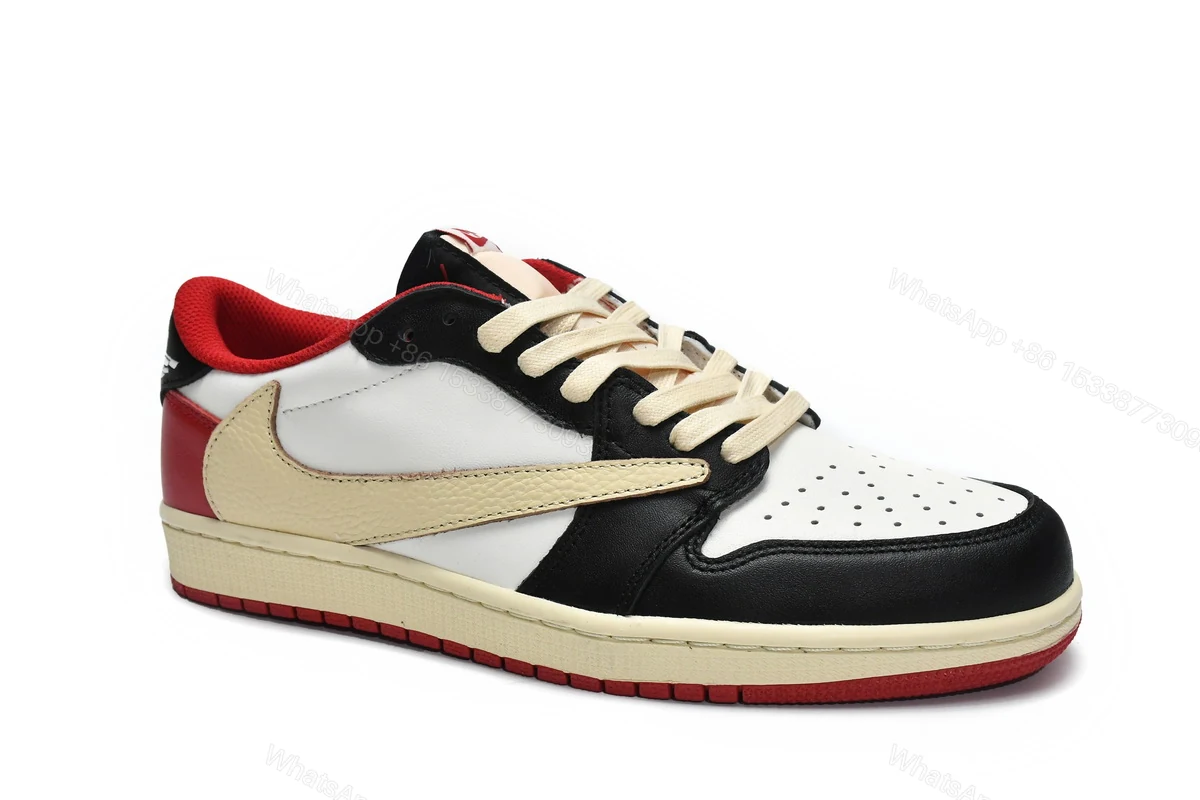 View 2 of Travis Scott x Air Jordan 1 Low Black Red DM7866-166