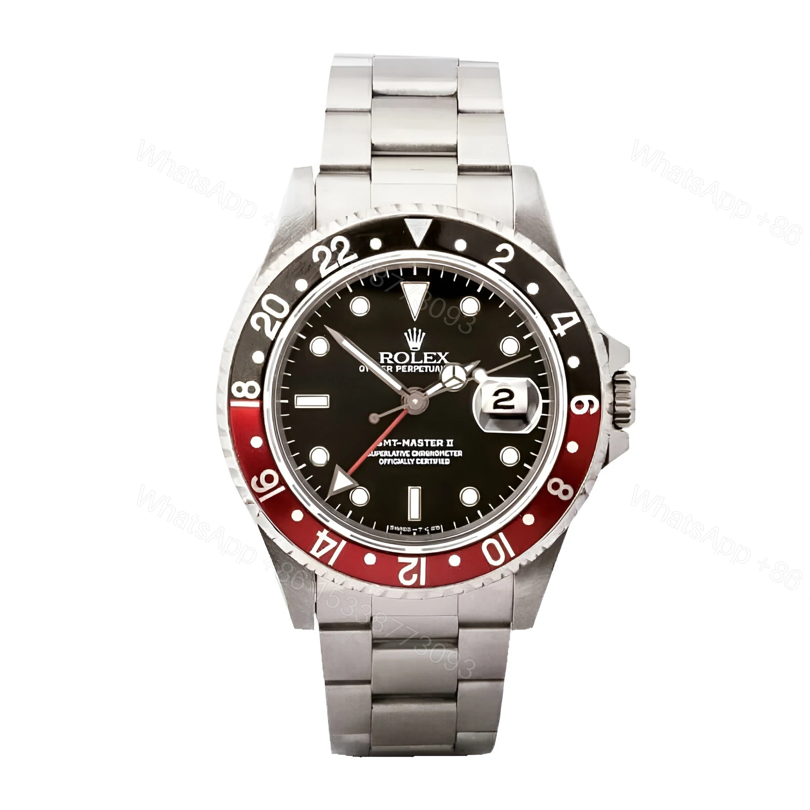 Rolex GMT-Master II Red & Black Bezel Black Dial Coke 16710 Oyster Replica — view 1