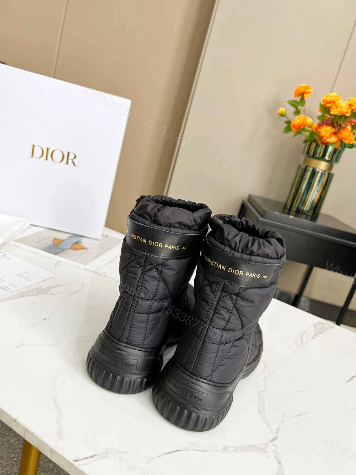 View 5 of DIOR FROST ANKLE BOOT BLACK QUILTED NYLON BLACK