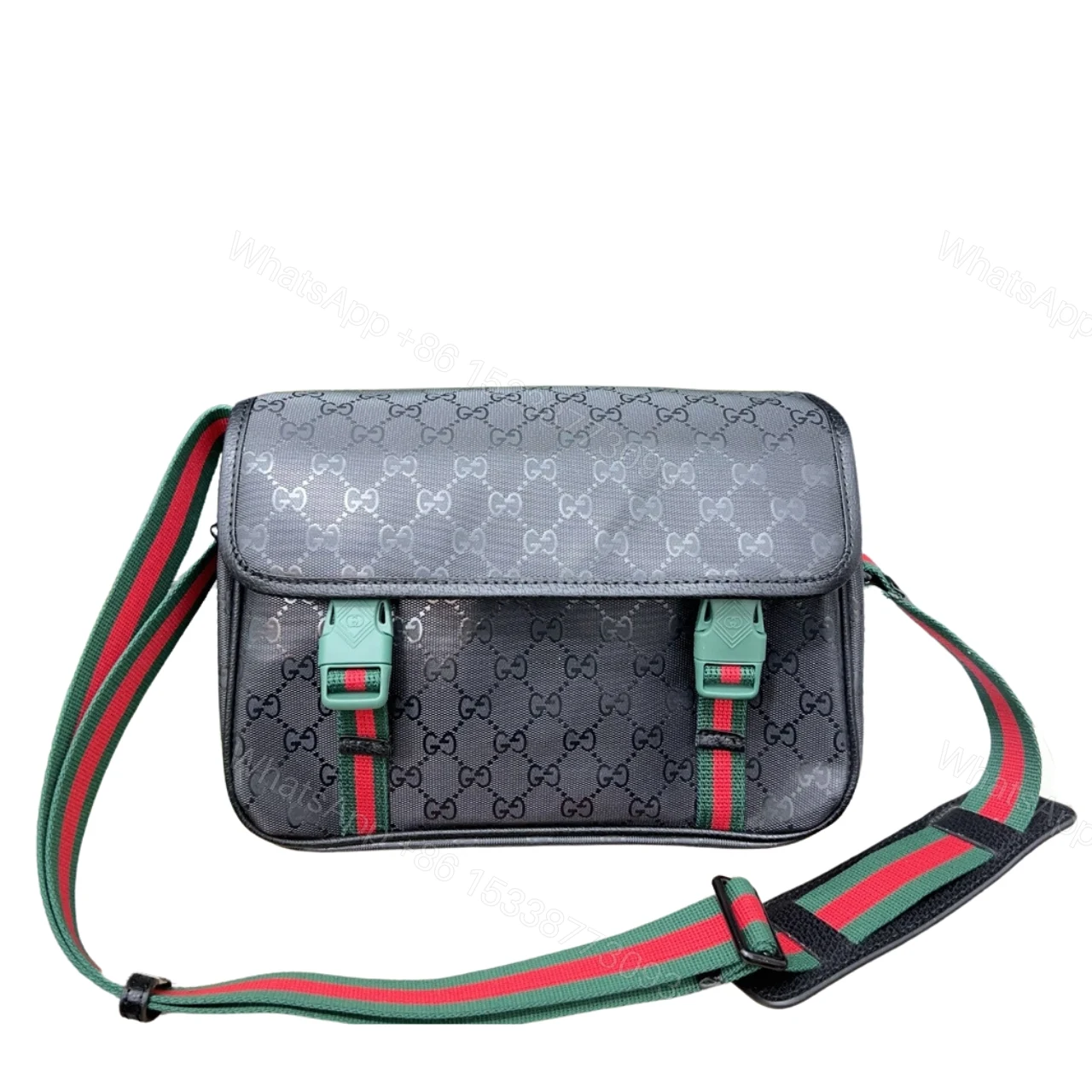 GUCCI GG SUPREME CANVAS SMALL MESSENGER BAG BLACK 23CM — view 1