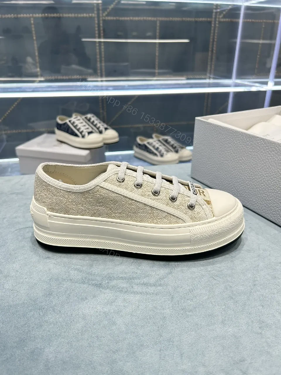 View 3 of Canvas-Lined Luxury Sneakers: Couture-Inspired Everyday Glam