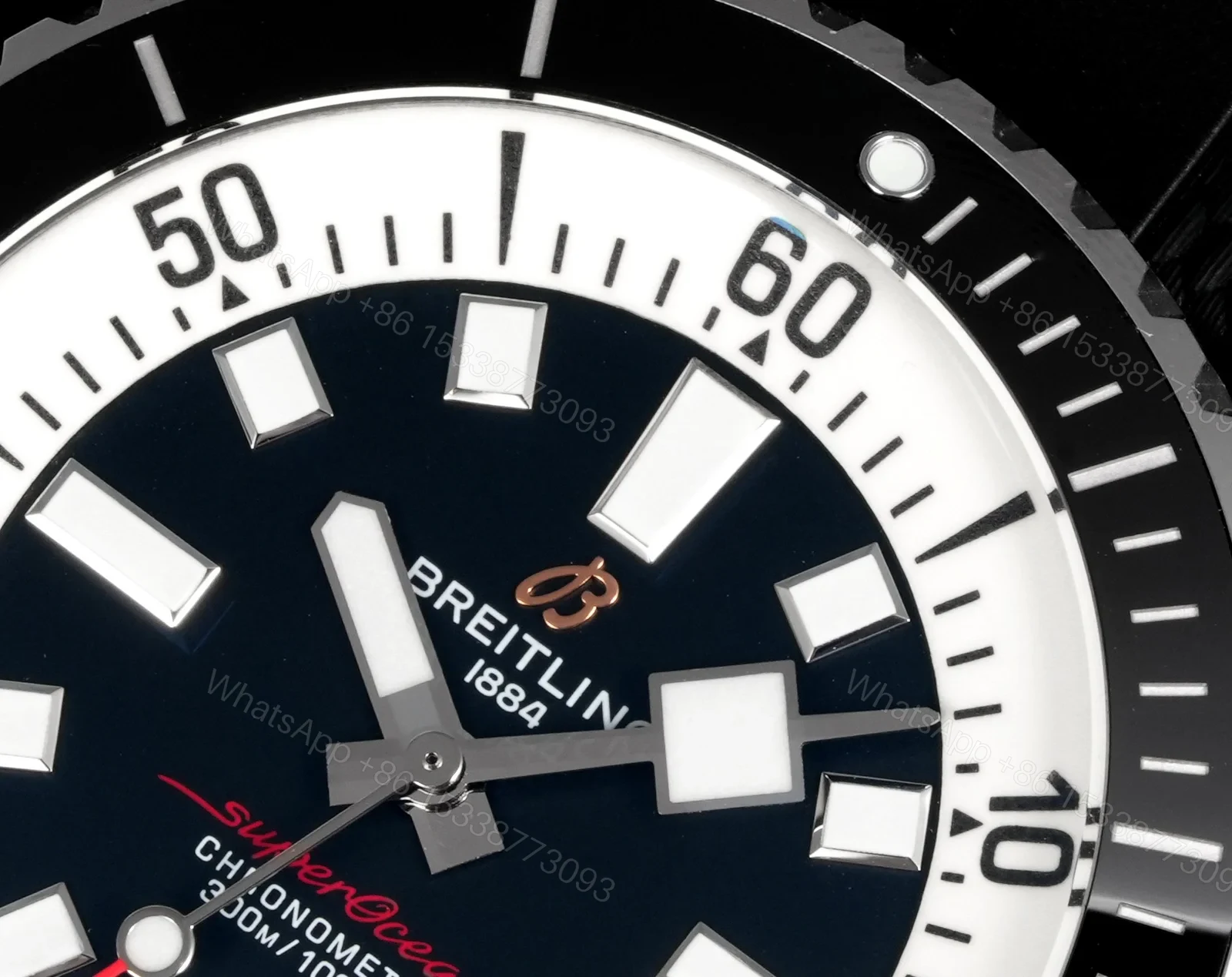 View 3 of Breitling Superocean Black Replica 46MM Premium Black Rubber Strap Diver Edition BT-SO-BLK-RBR-46