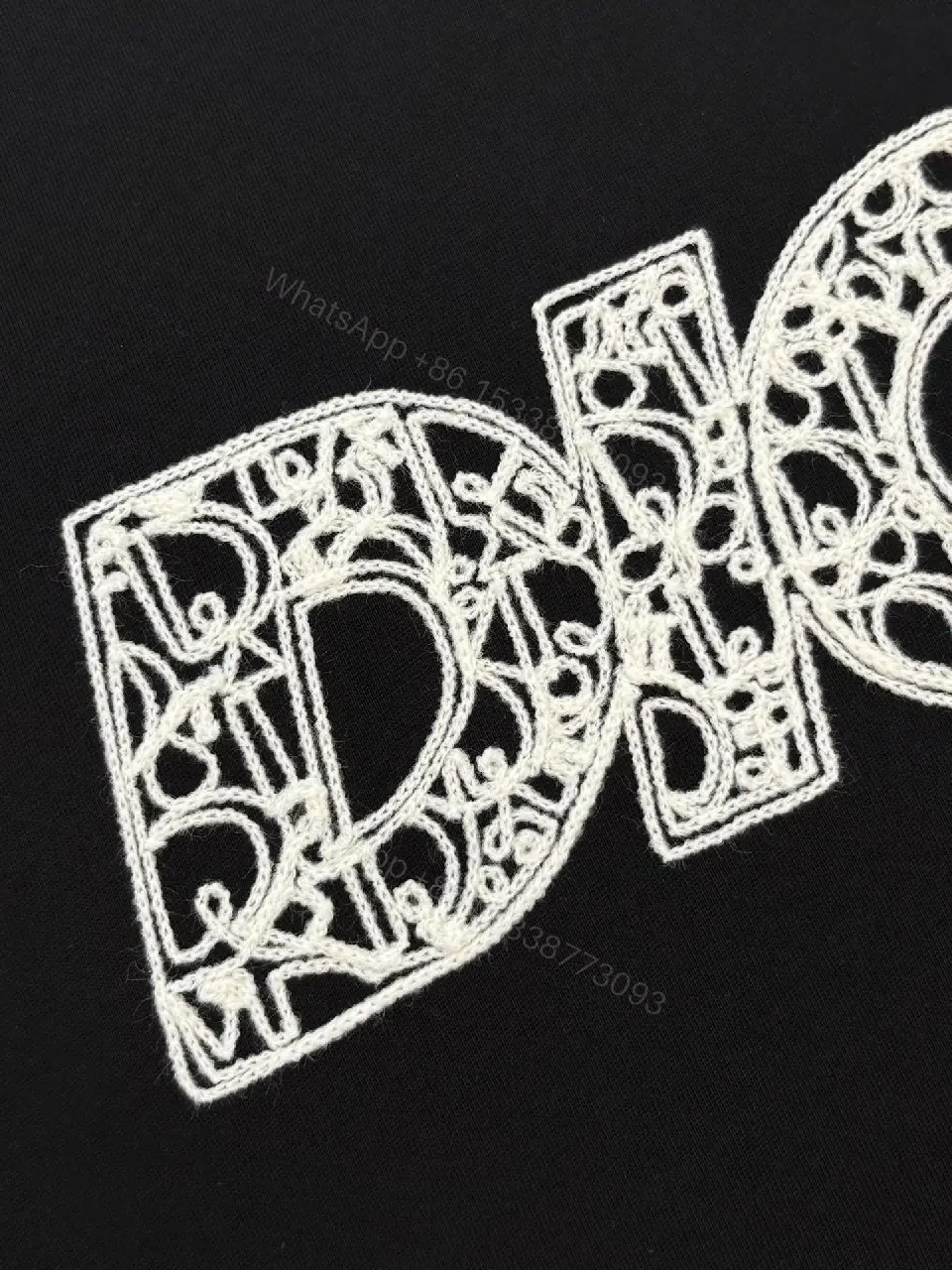 View 7 of Black Cotton DIOR Graphic Tee—Premium Streetwear Essential