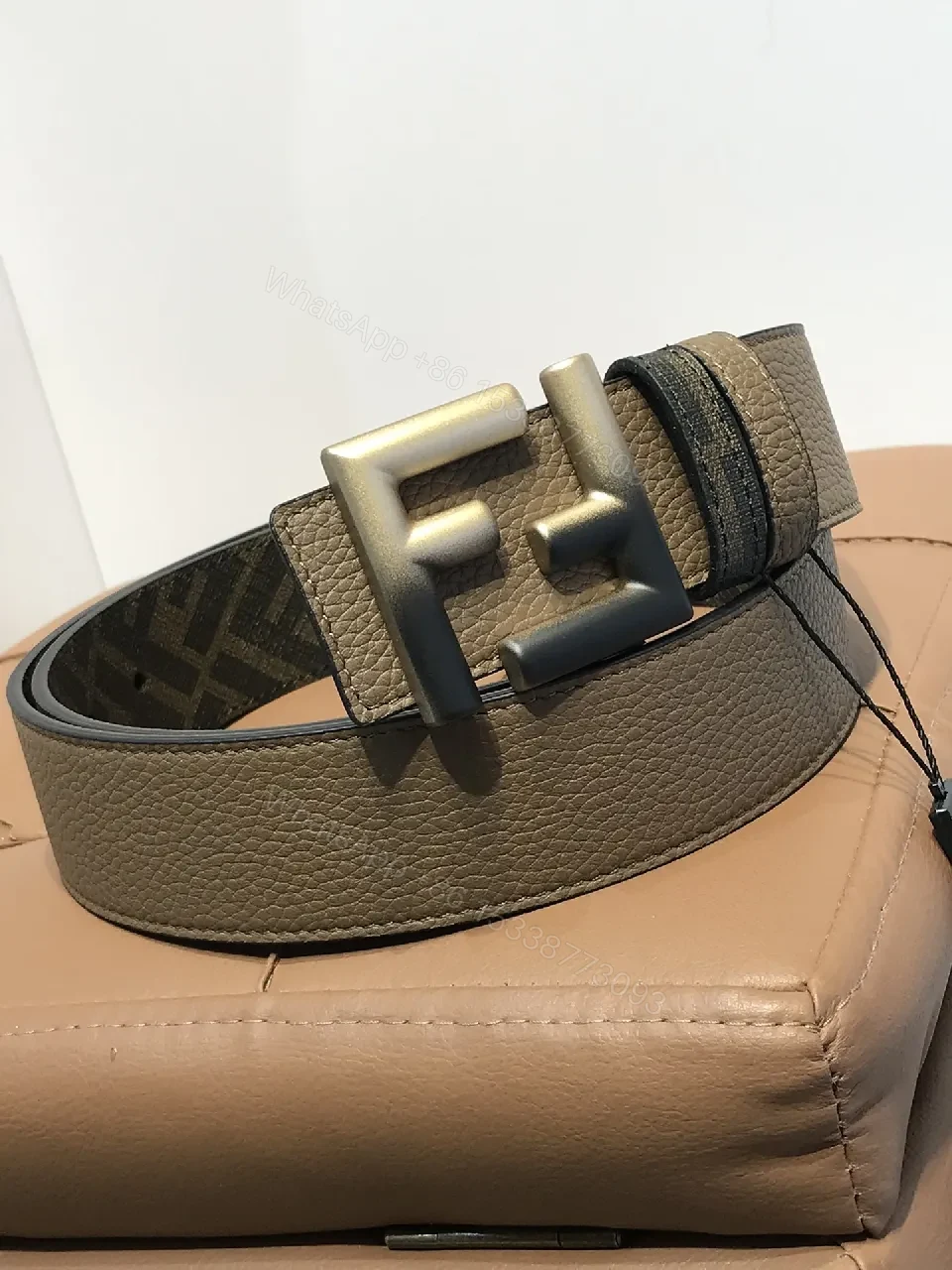 View 2 of Earthy Leather Belt with Signature Buckle - Everyday Luxury Belt