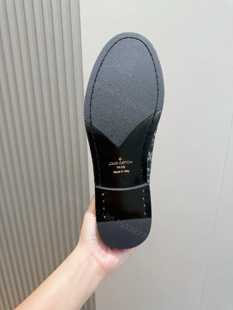 View 7 of Refined Black Leather Loafers — Subtle LV-Inspired Hardware
