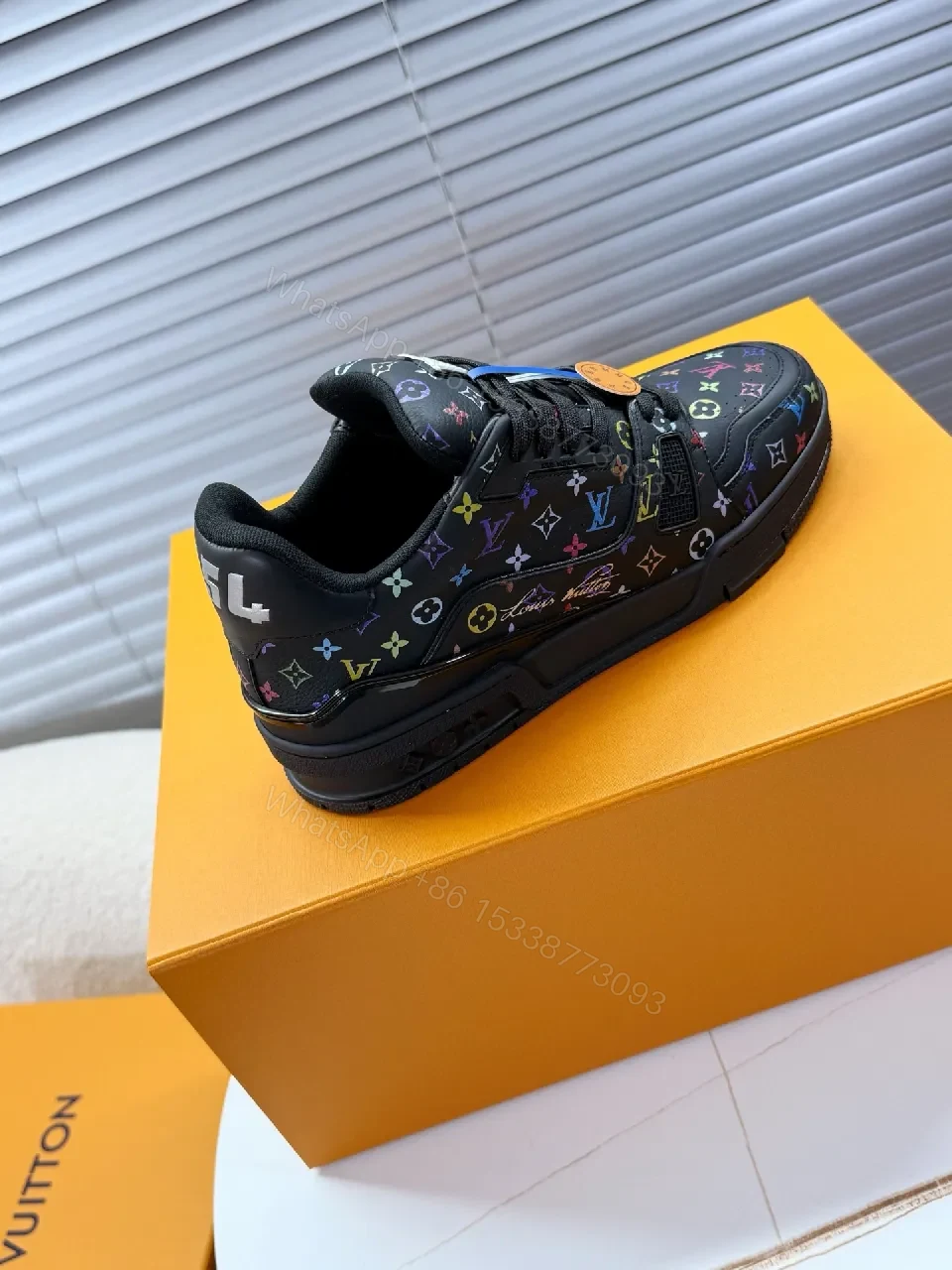View 2 of Multicolor LV Monogram High-Top Sneakers with Luxury Comfort