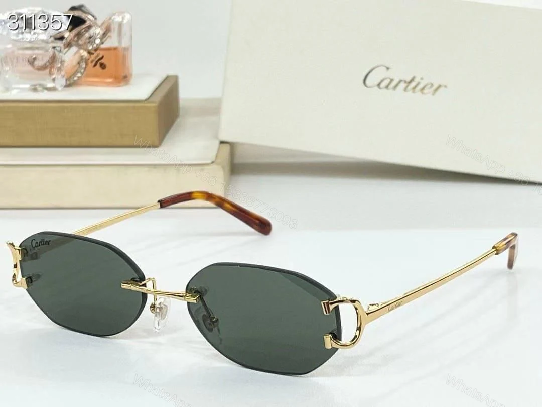 View 2 of Cartier Diamond Cut Big C Frame Sunglasses