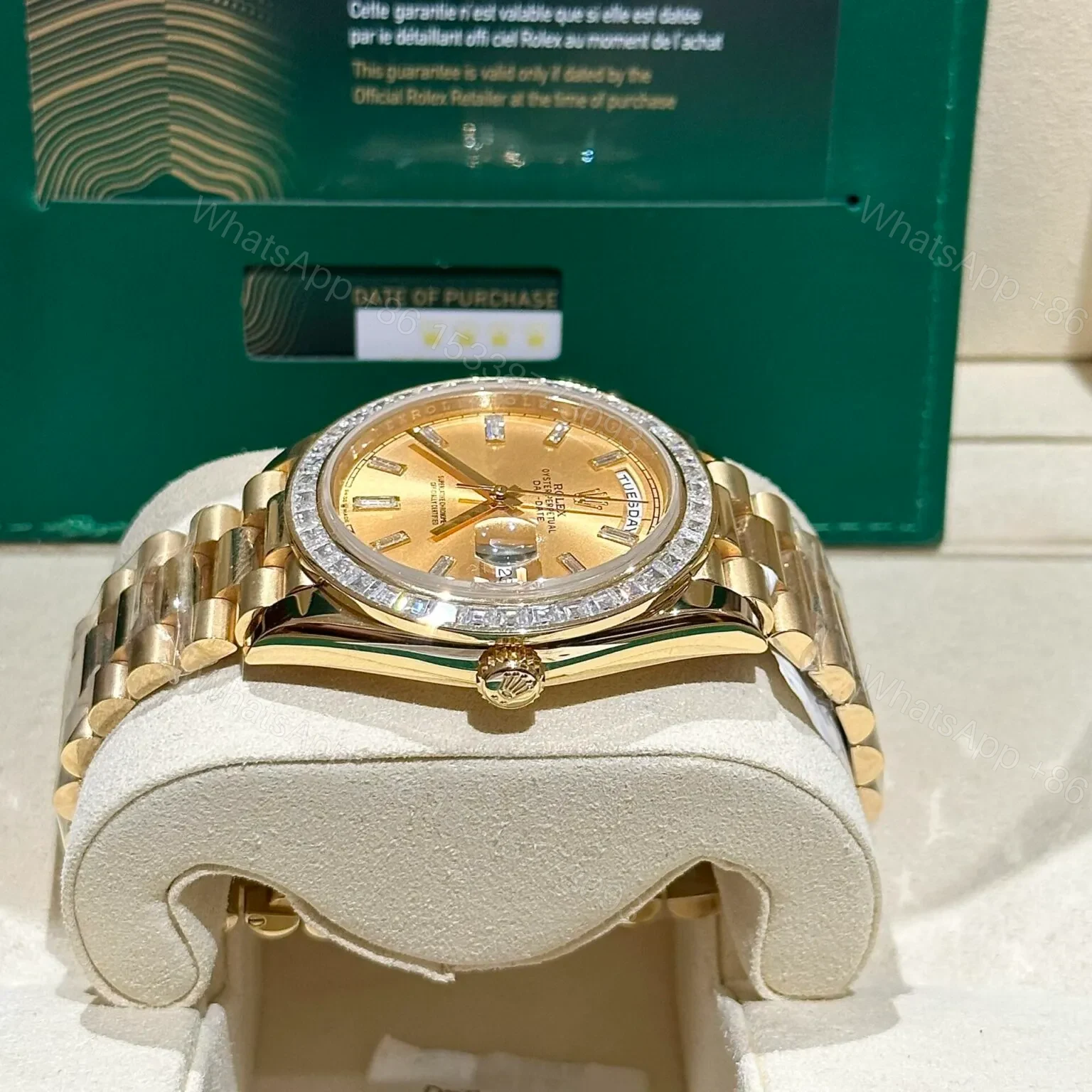 View 5 of Superclone Rolex Day-Date Champagne Diamond Dial 228348rbr-0002 40 mm