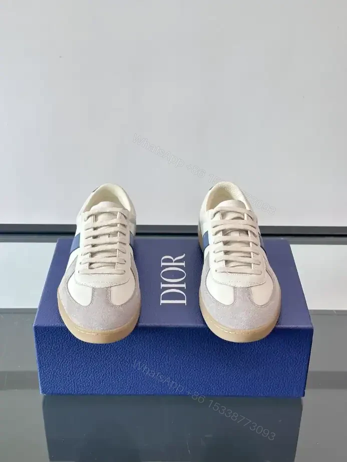 View 3 of DIOR B01 MATCHPOINT SNEAKER BLUE AND WHITE SMOOTH CALFSKIN WITH GRAY SUEDE – CD239